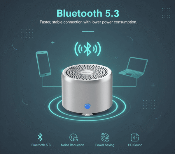 ZEDHEX S100 Mini Bluetooth Speaker - Silver - Image 4