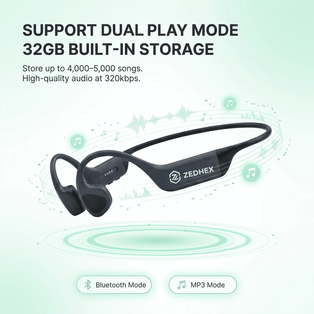 ZEDHEX H10 Pro Open Ear Bone Conduction Headphones - Image 2